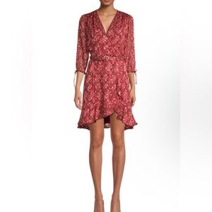 Jonathan Simkhai size 4 Floral Solk Dress Red Currant